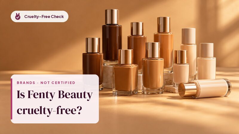 Unbranded makeup still life, illustration for the Fenty Beauty cruelty-free check (no Fenty Beauty products shown)