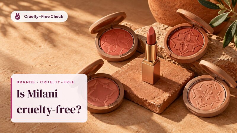 Unbranded makeup still life, illustration for the Milani cruelty-free check (no Milani products shown)